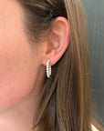 Brown & Co. 18k White Gold 3ct Diamond Hoop Earrings