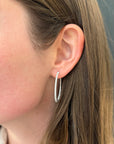 18k White Gold 1.19ctw Diamond Hoop Earrings