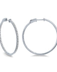 18k White Gold 1.19ctw Diamond Hoop Earrings