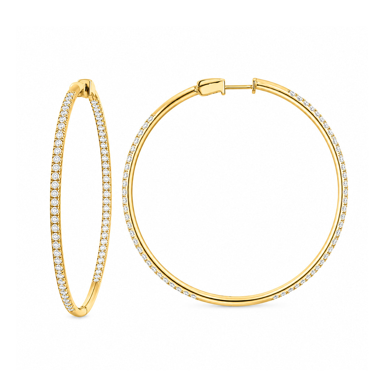 Brown &amp; Co. 18k Yellow Gold 2ct Diamond Hoops