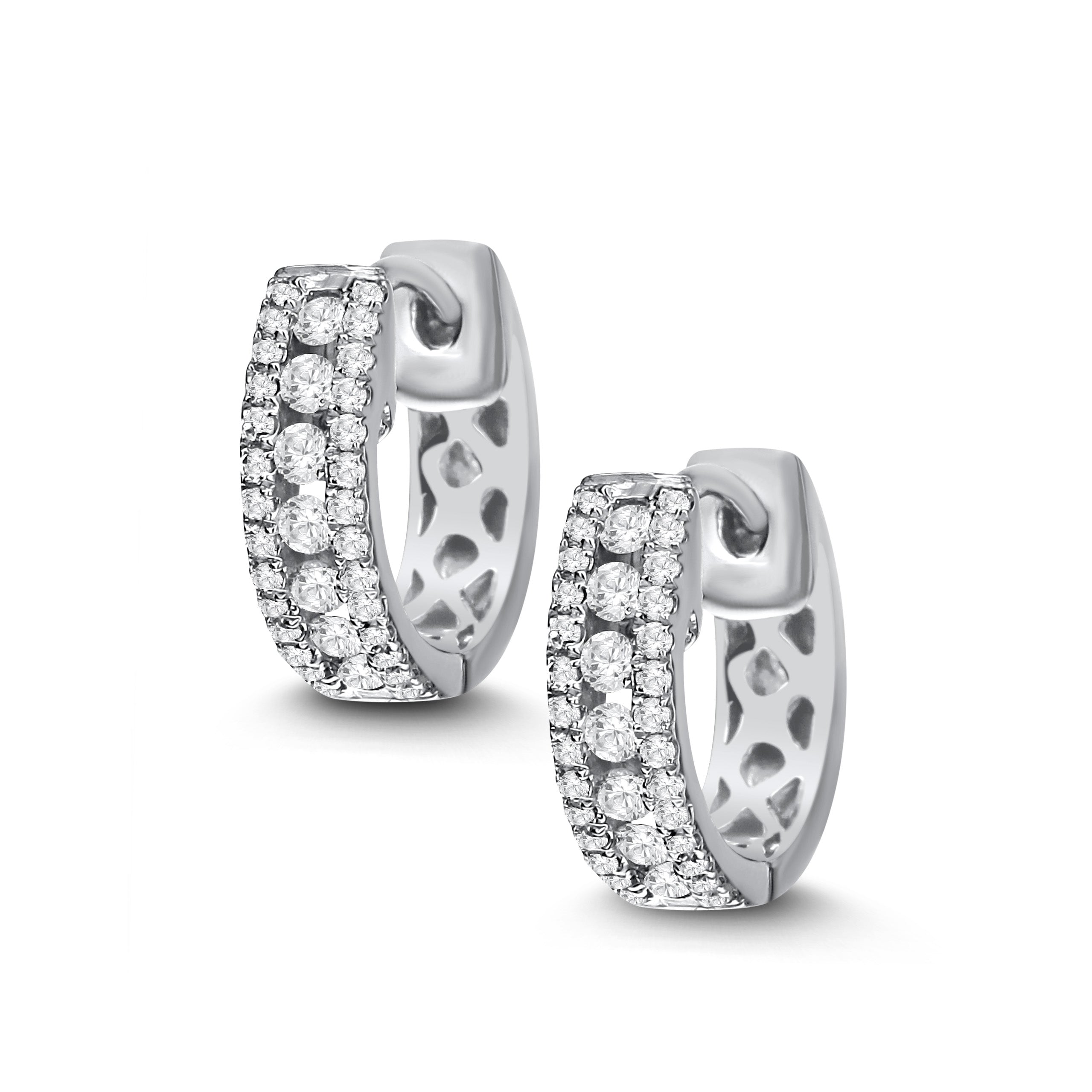 18k White Gold 0.50ctw Diamond Hoop Earrings