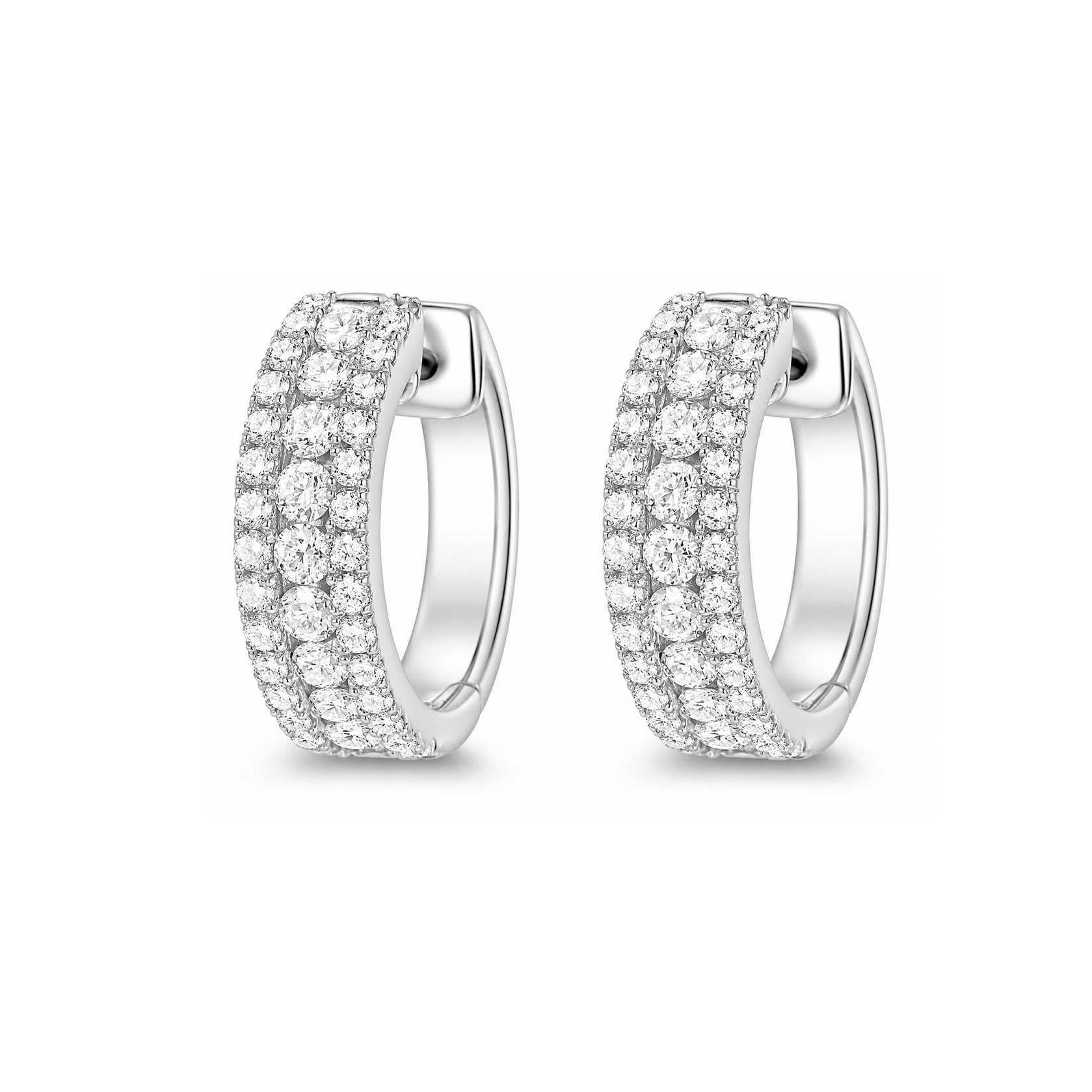 Brown &amp; Co. 18k White Gold Diamond Hoop Earrings