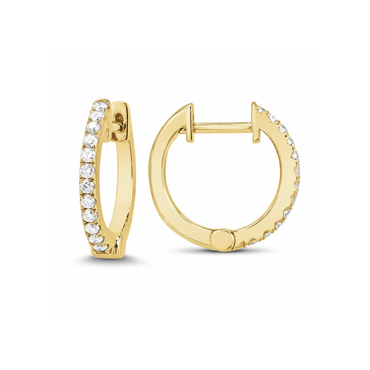 Brown &amp; Co. 18k Yellow Gold 0.16ct Diamond Hoop Earrings