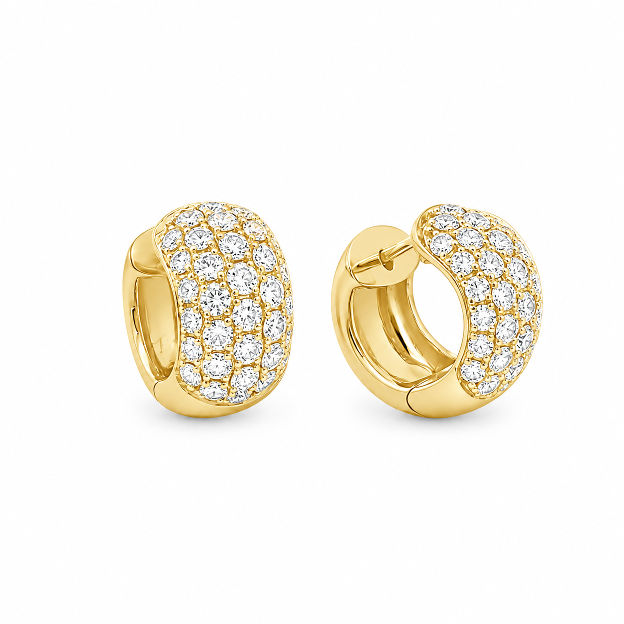 Brown &amp; Co. 18k Yellow Gold 2ct Diamond Hoop Earrings