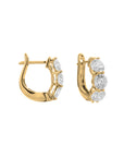 18k Yellow Gold 3.00ctw Diamond Hoop Earrings