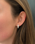 18k Yellow Gold 3.00ctw Diamond Hoop Earrings