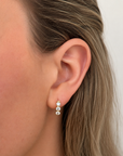 BROWN & CO. 18K YELLOW GOLD 1ct DIAMOND HOOP EARRINGS