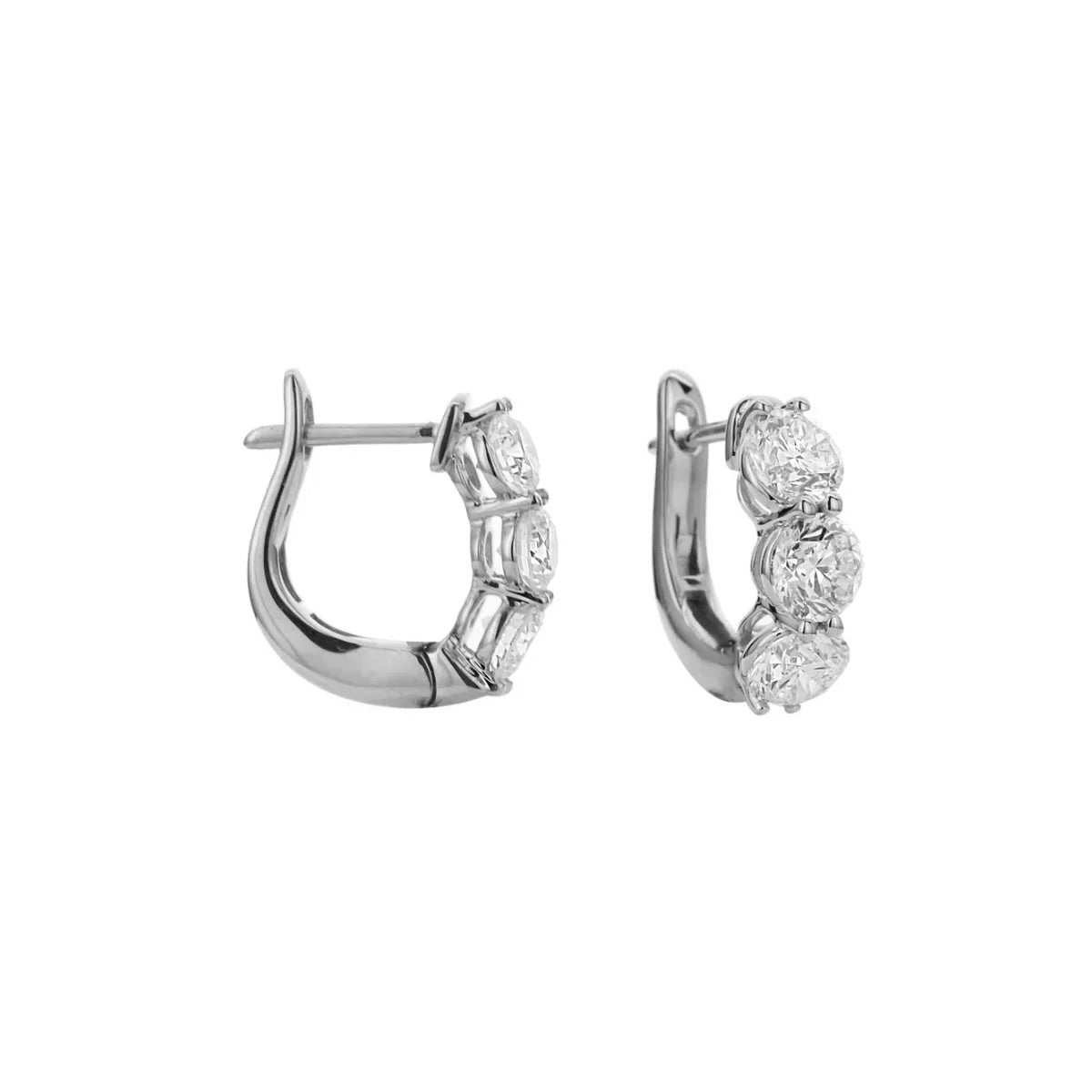 Brown &amp; Co. 18k White Gold 1.50ct Diamond Hoop Earrings