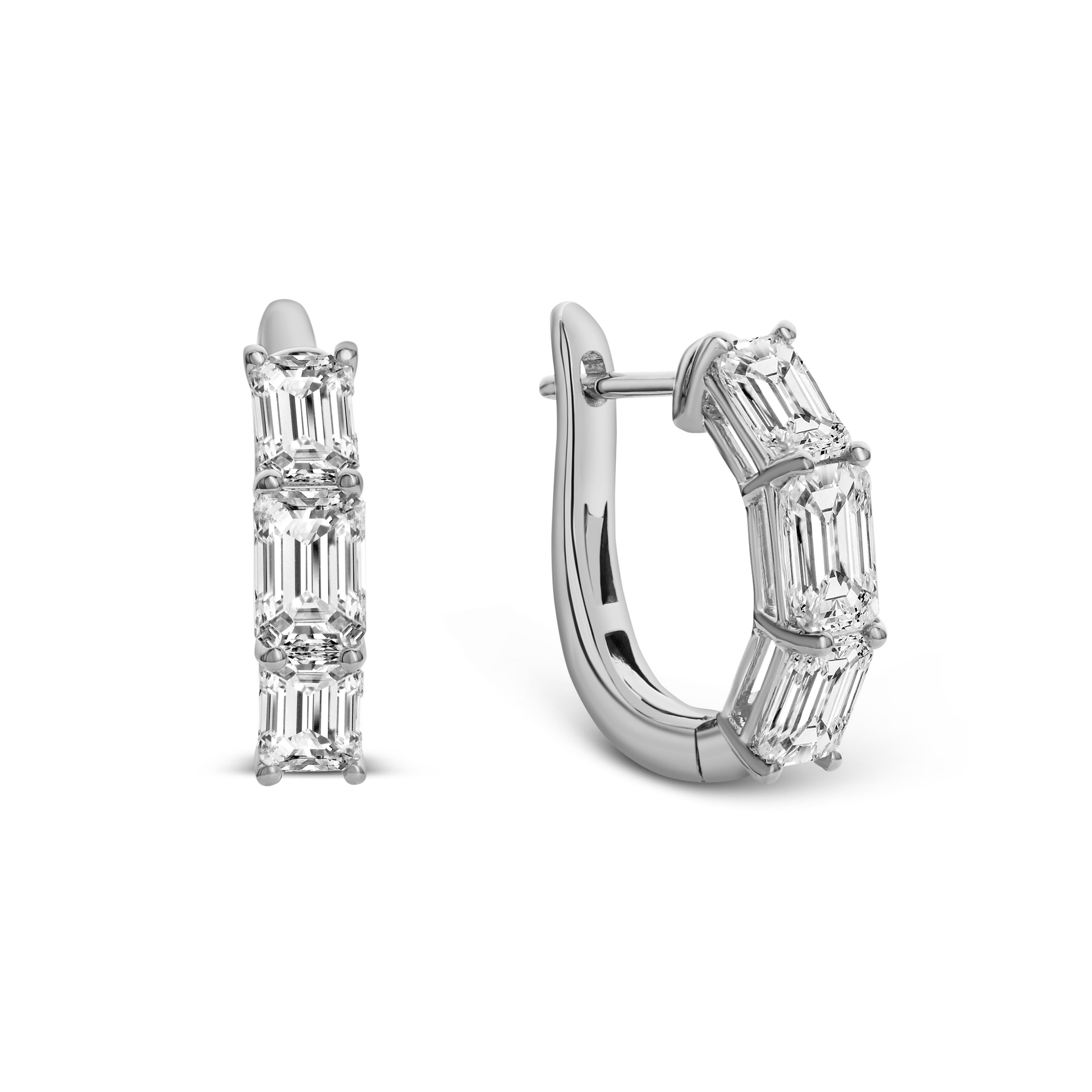 Brown &amp; Co. 18k Yellow Gold 2ct Emerald Cut Diamond Earrings