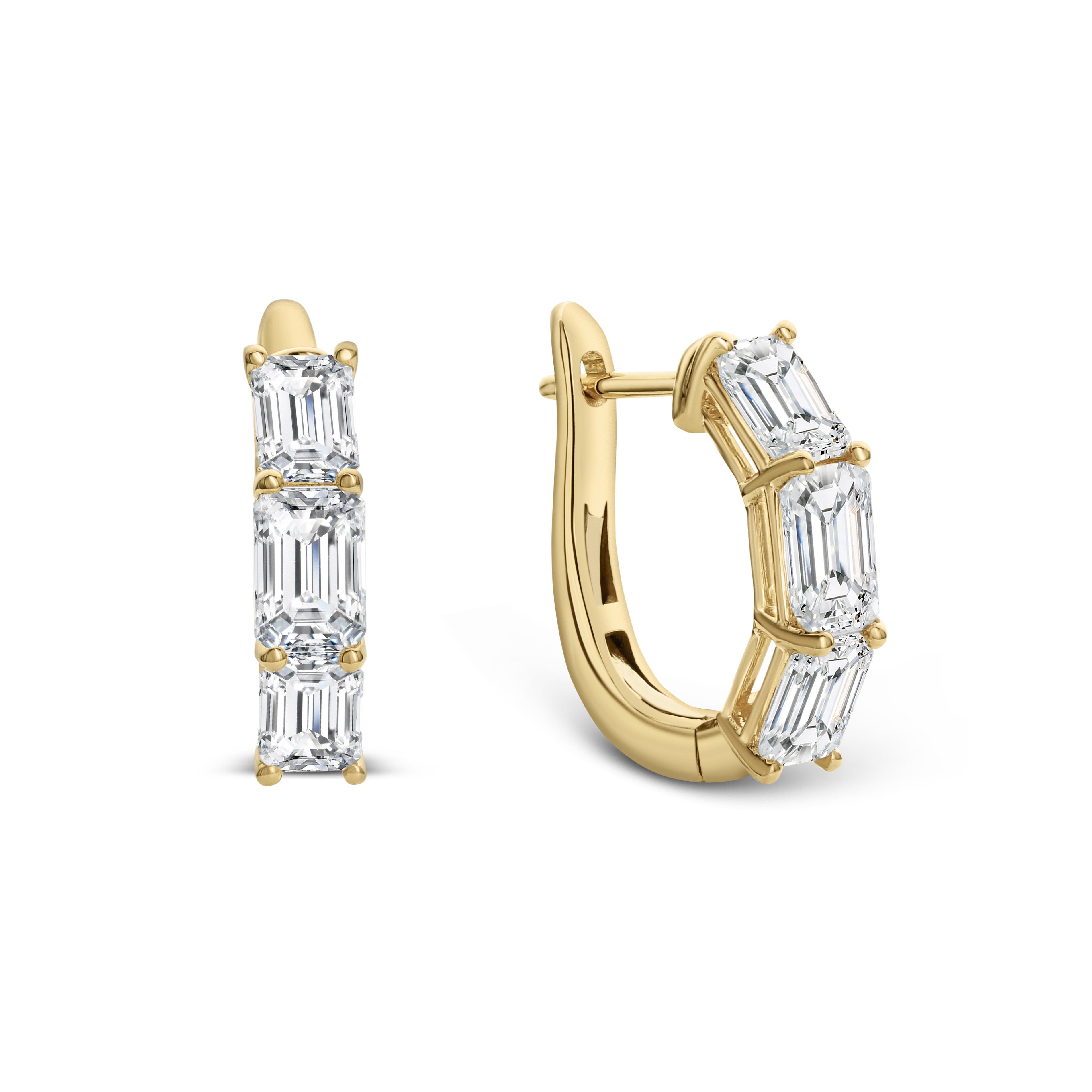 Brown &amp; Co. 18k Yellow Gold Emerald Cut Diamond Earrings