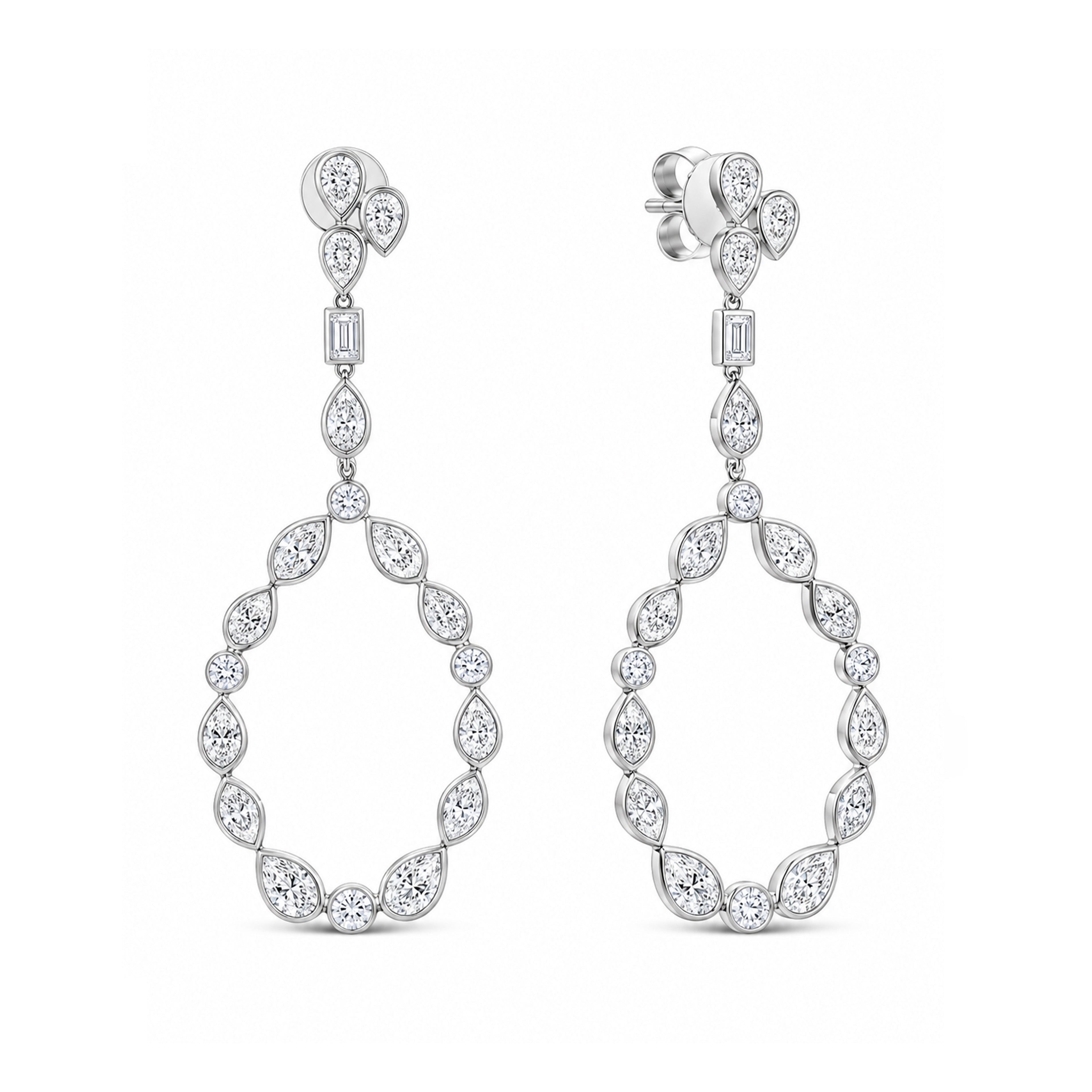 Brown &amp; Co 18k White Gold Diamond Drop Earrings