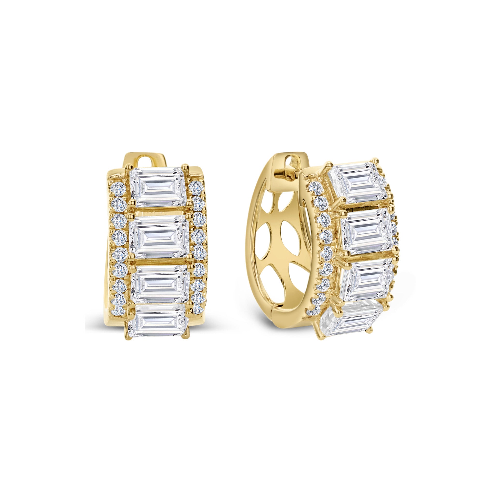 Brown &amp; Co. 18k Yellow Gold Emerald Cut Diamond Earrings