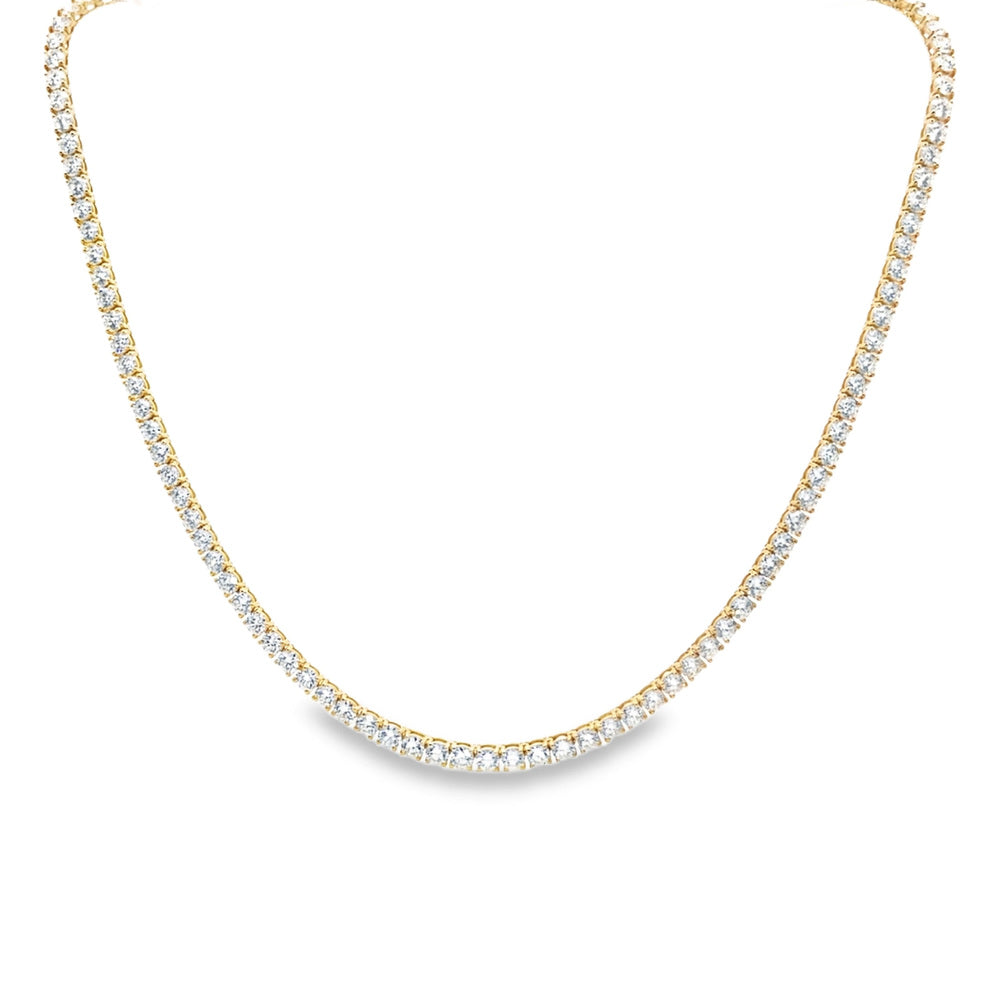 Norman Silverman 18k Yellow Gold Round Diamond Riviera Necklace