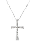 Brown & Co. 18k White Gold 0.48ctw Diamond Cross Pendant Necklace