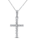 Brown & Co. 18k White Gold 0.12ct Diamond Cross Pendant Necklace