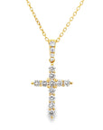 Brown & Co. 18k Yellow Gold 0.38ctw Diamond Cross Pendant Necklace