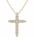 18k Yellow Gold 0.75ctw Diamond Cross Necklace