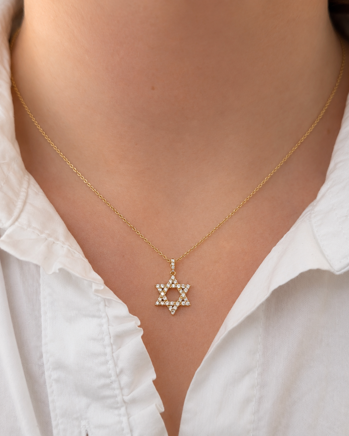 Brown &amp; Co. 18k Yellow Gold 0.50ct Diamond Star Of David Pendant Necklace