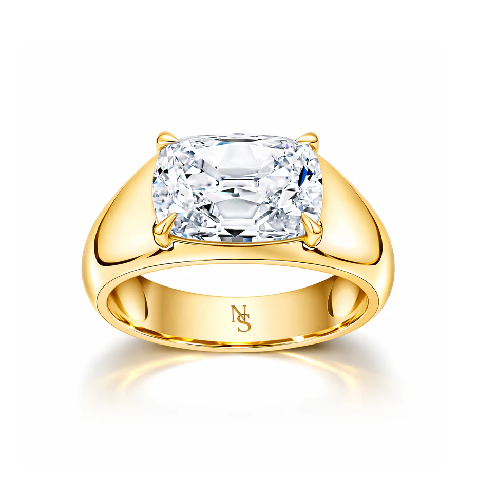 18k Yellow Gold Signet Diamond Ring