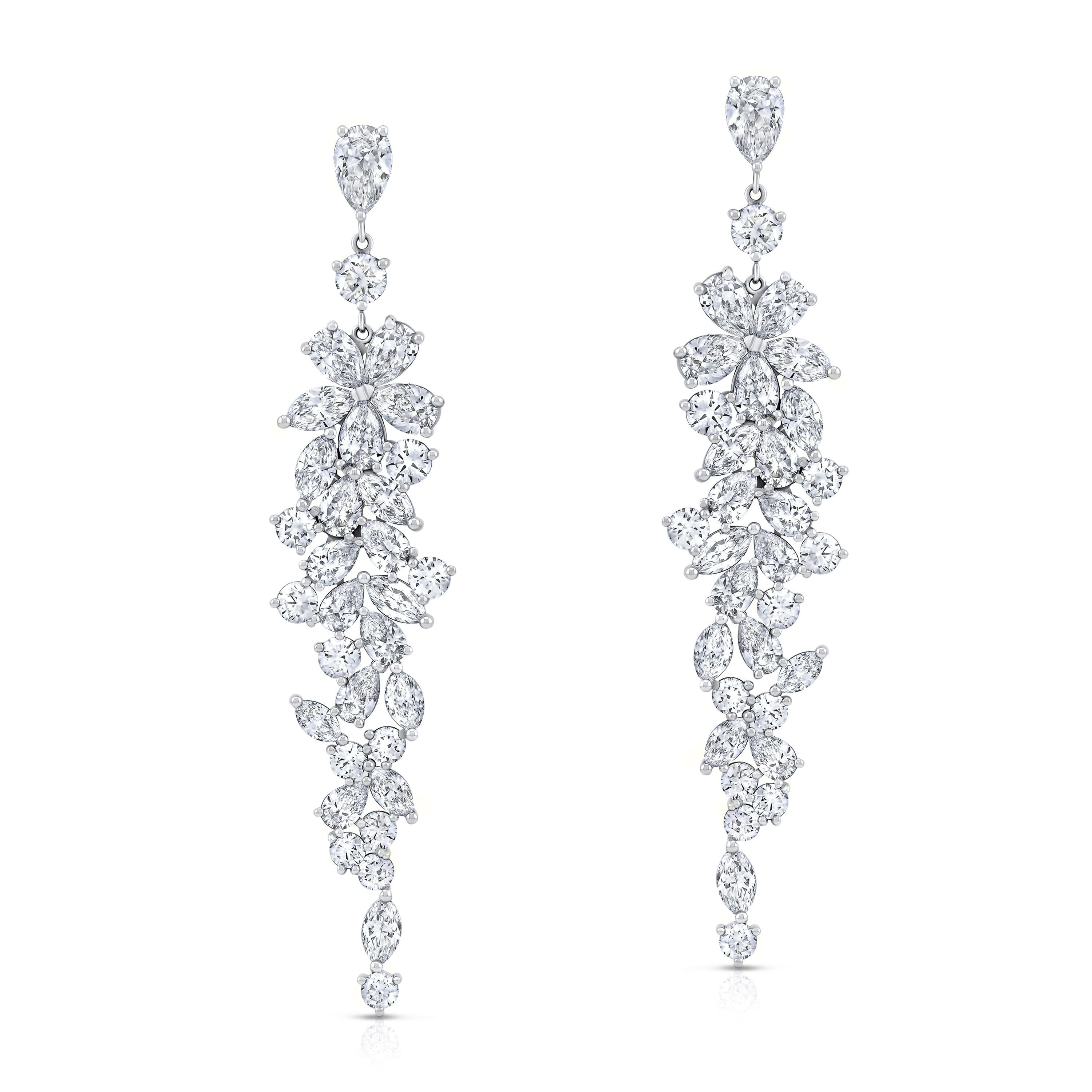 Norman Silverman 18k White Gold Diamond Earrings