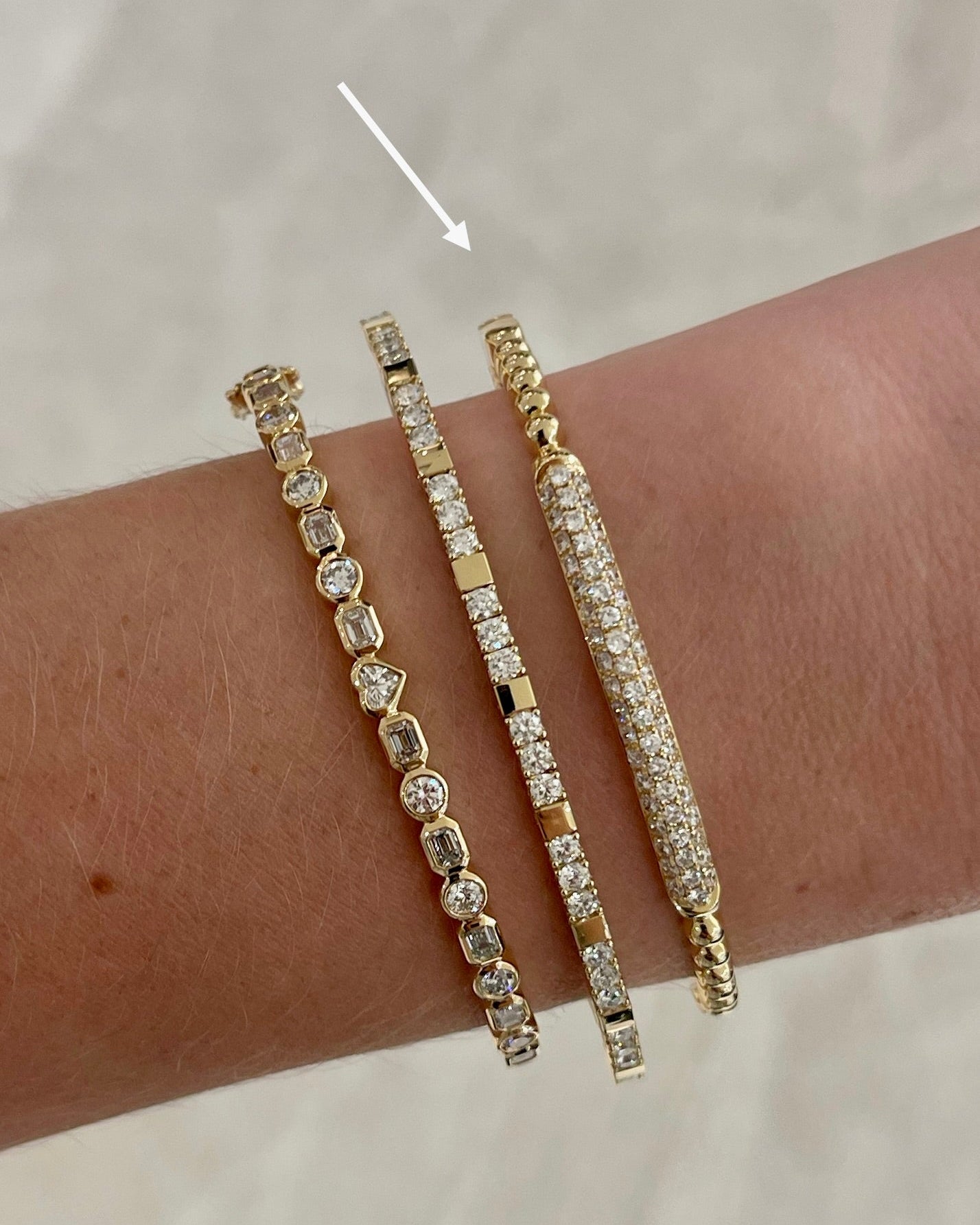Pavé Diamond Bangle, 1.06ctw