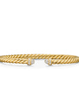 David Yurman Cablespira flex Bracelet In 18k Yellow Gold With Diamonds, 4mm