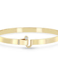 14k Yellow Gold Flat Wire Diamond Cuff Bracelet