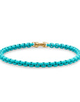 Dy Bel Aire Color Box Chain Bracelet In Turquoise Acrylic With 14k Yellow Gold Accent, 4mm