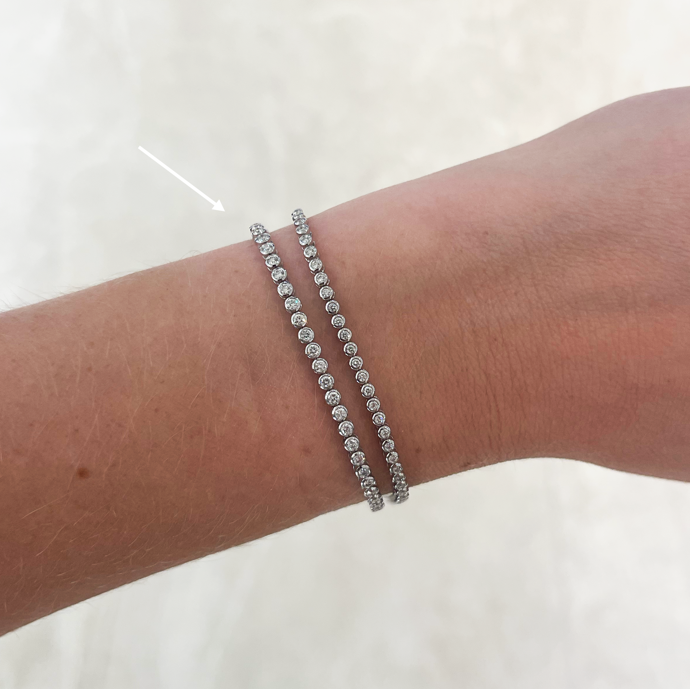Bezel Set Round Diamond Tennis Bracelet, 1.49ctw