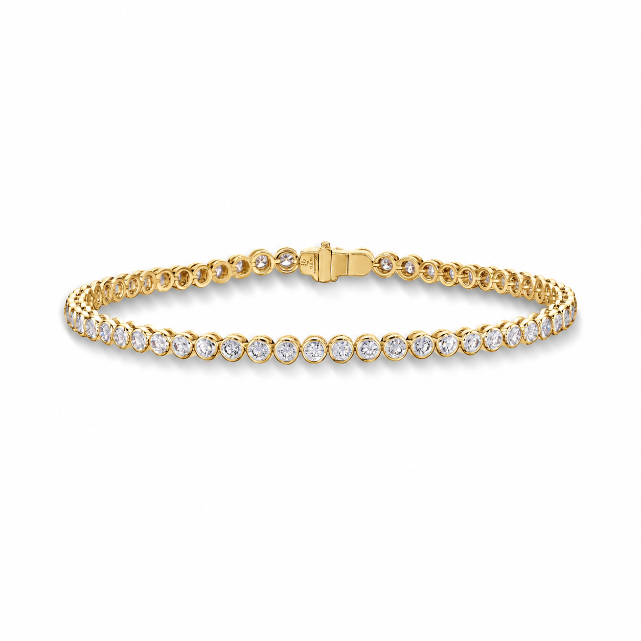 Memoire 18k Yellow Gold Small Bezel Diamond Bracelet