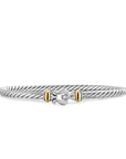 David Yurman Cable Flex Buckle Bracelet In Sterling Silver With 14k Yellow Gold, 4mm