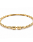A gold-plated snake skin bangle bracelet with a polished central clasp, shown on a clean white background.