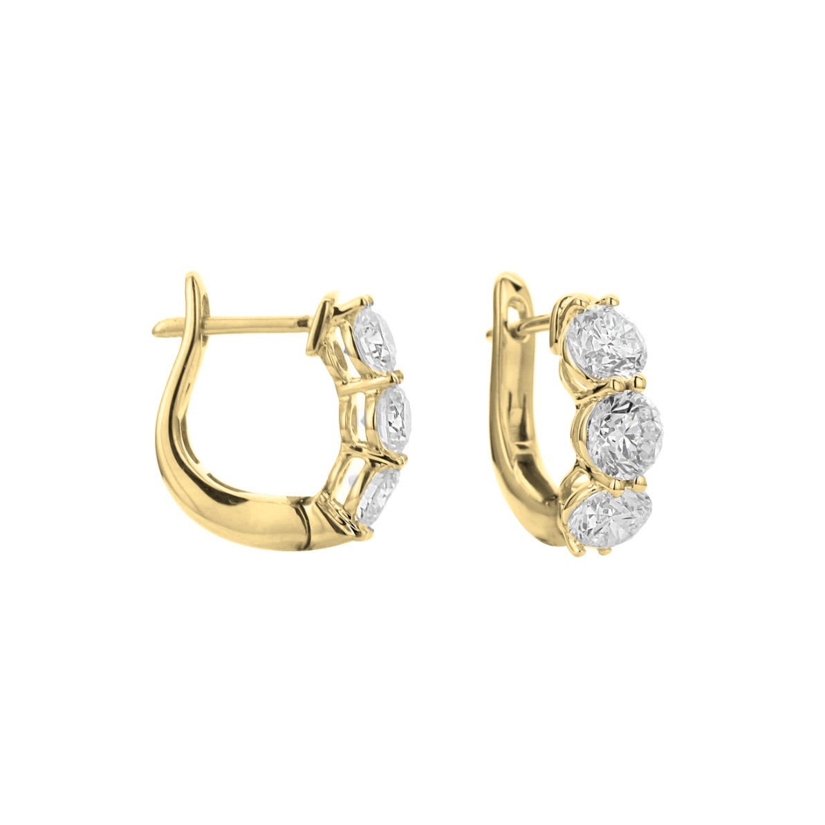 BROWN &amp; CO. 18K YELLOW GOLD 1ct DIAMOND HOOP EARRINGS
