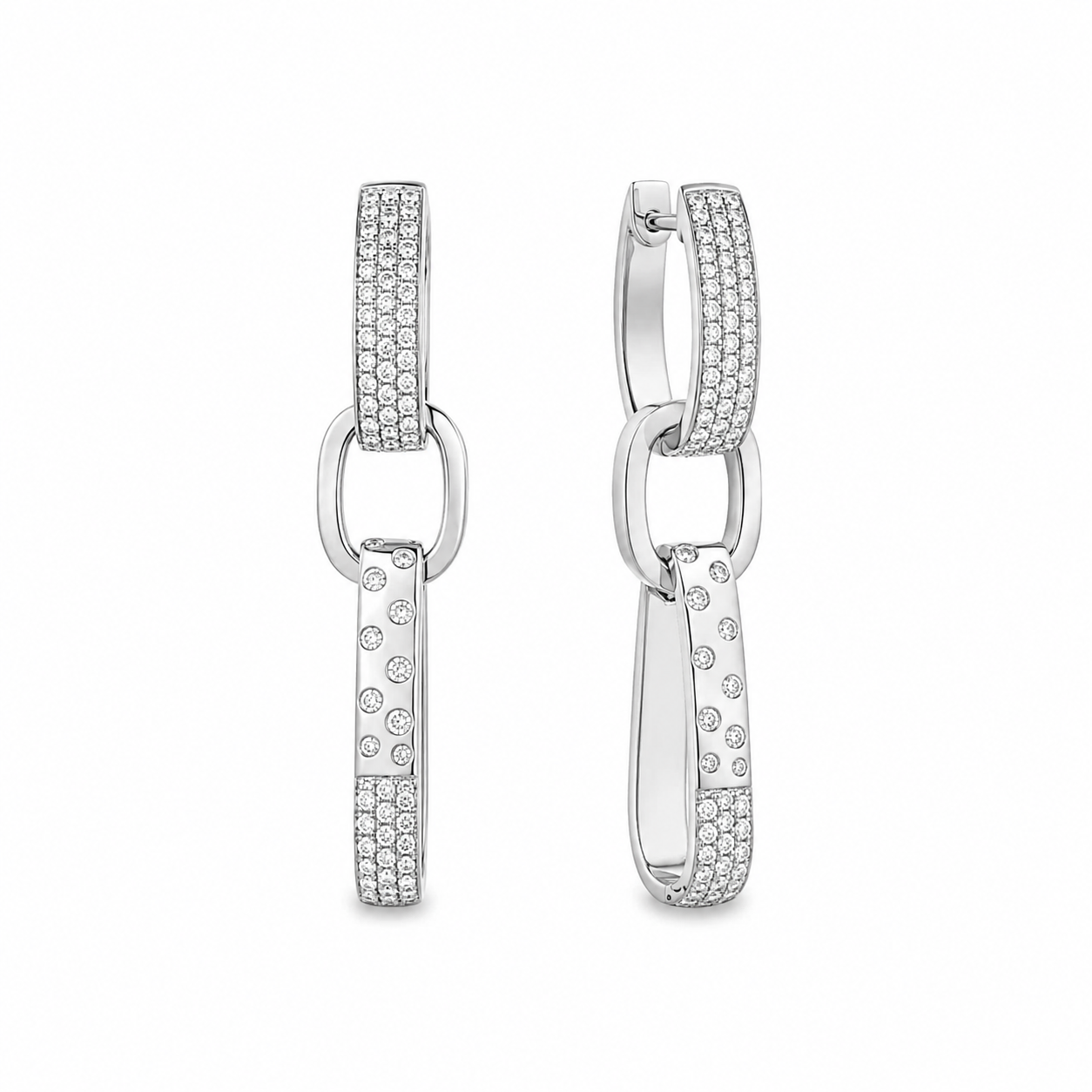 Brown &amp; Co. 18k White Gold Interchangeable Diamond Loop Earrings
