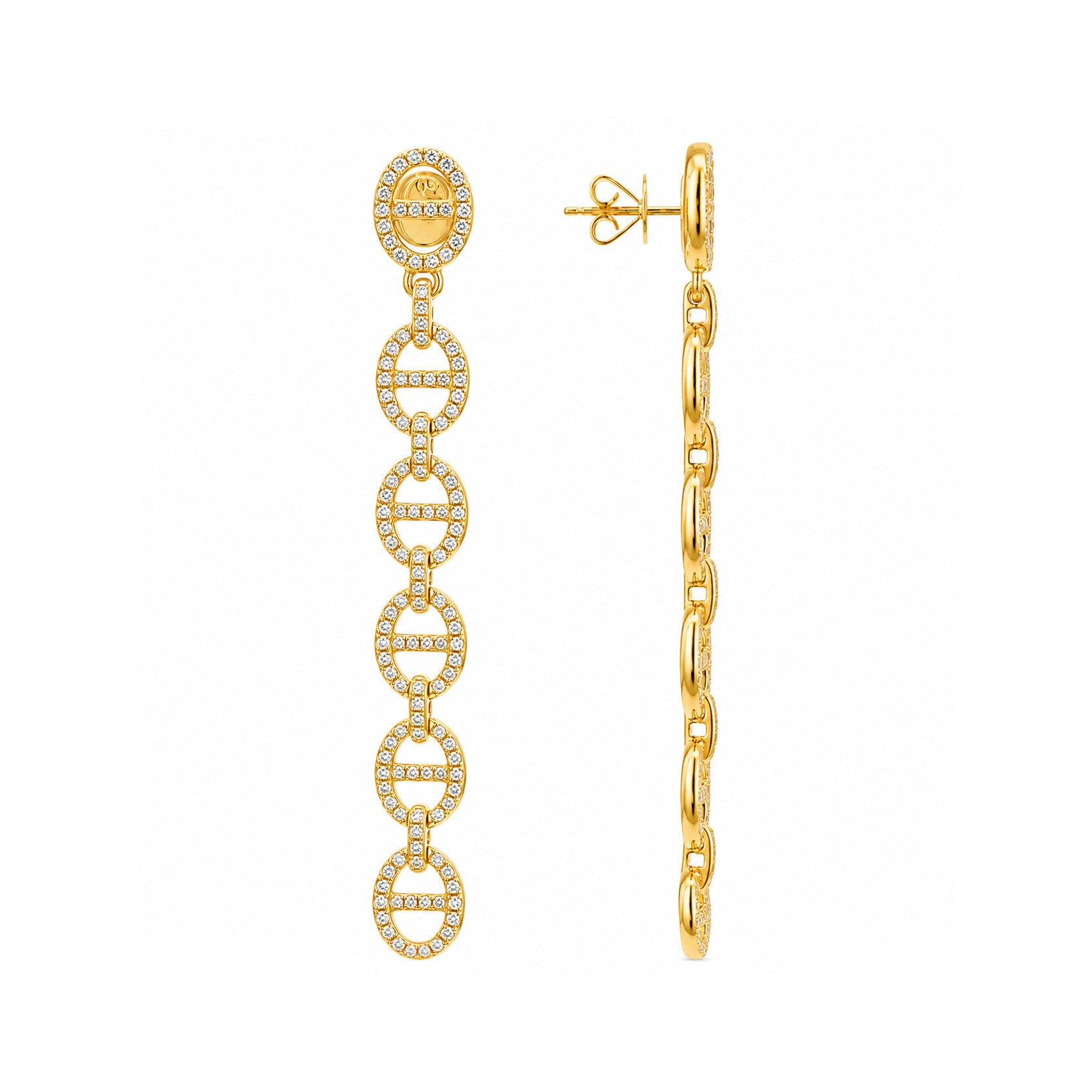 18k Yellow Gold 2.25ctw Diamond Drop Earrings