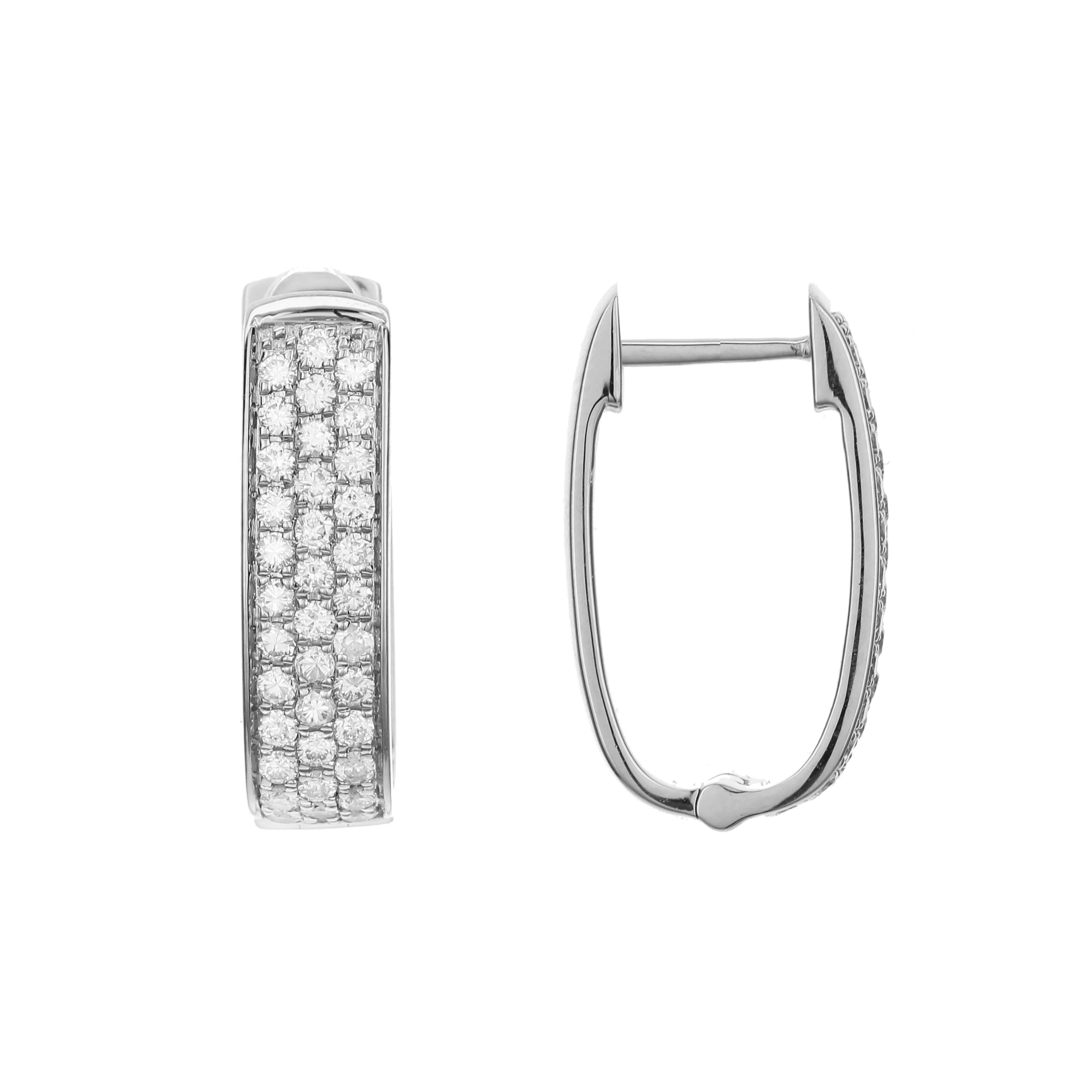 18k White Gold 0.70ctw Diamond Hoop Earrings