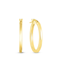 18k yellow gold square hoop earrings by Roberto Coin.
