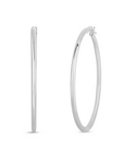 18k white gold hoop earrings by Roberto Coin.