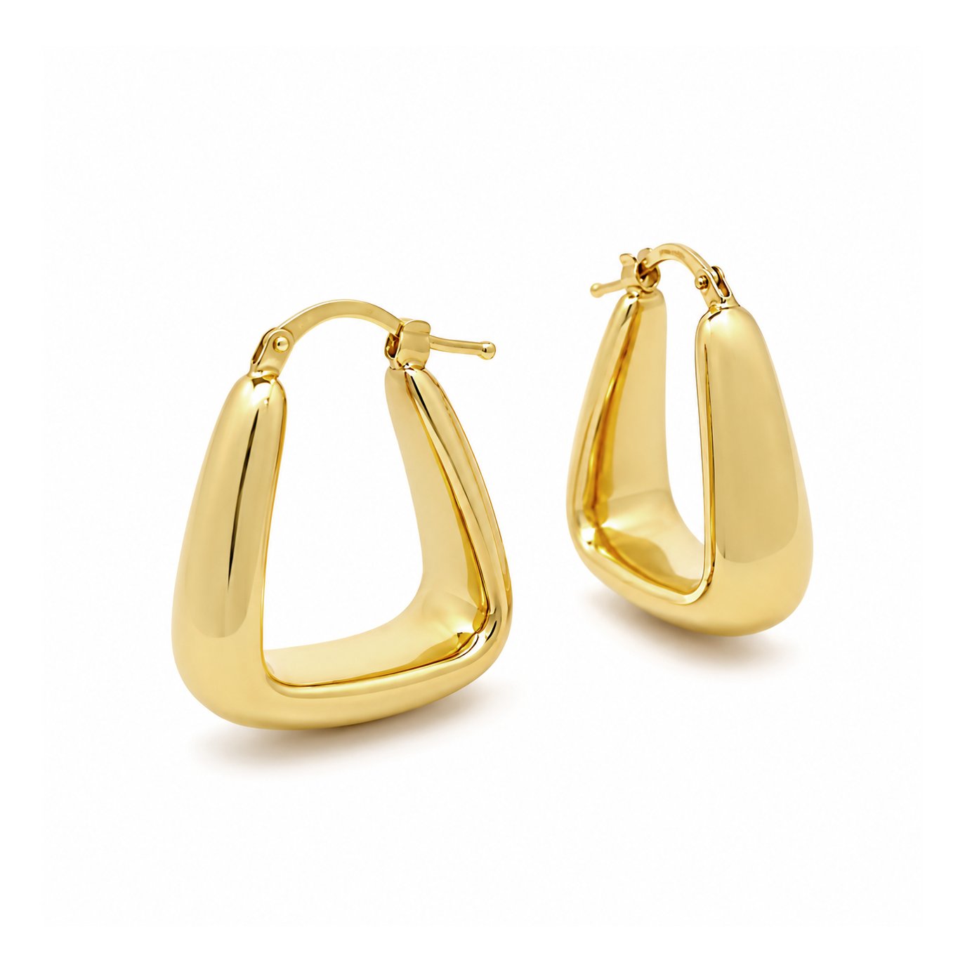 Brown &amp; Co. 14k Yellow Gold Triangular Puffy Hoop Earrings