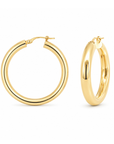 Yellow Gold Hoop Earrings, 25mm