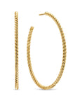 David Yurman Cable Hoop Earrings In 18k Yellow Gold, 42.3mm