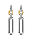 David Yurman Lexington Double Link Drop Earrings In Sterling Silver With 18k Yellow Gold, 54mm