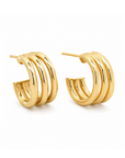 Three Row Huggie Earrings