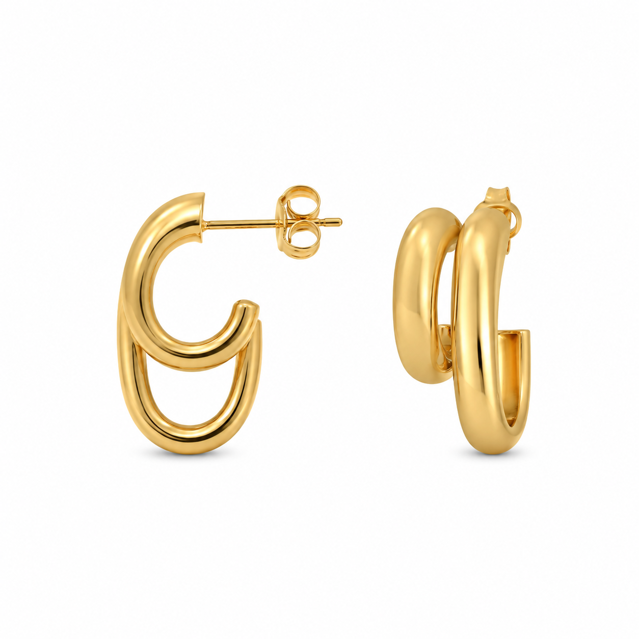 Brown &amp; Co. 14K Yellow Gold Small Double Hoop Earrings