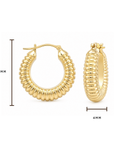 Brown & Co. 14k Yellow Gold Fluted Hoop Earrings