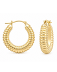 Brown & Co. 14k Yellow Gold Fluted Hoop Earrings