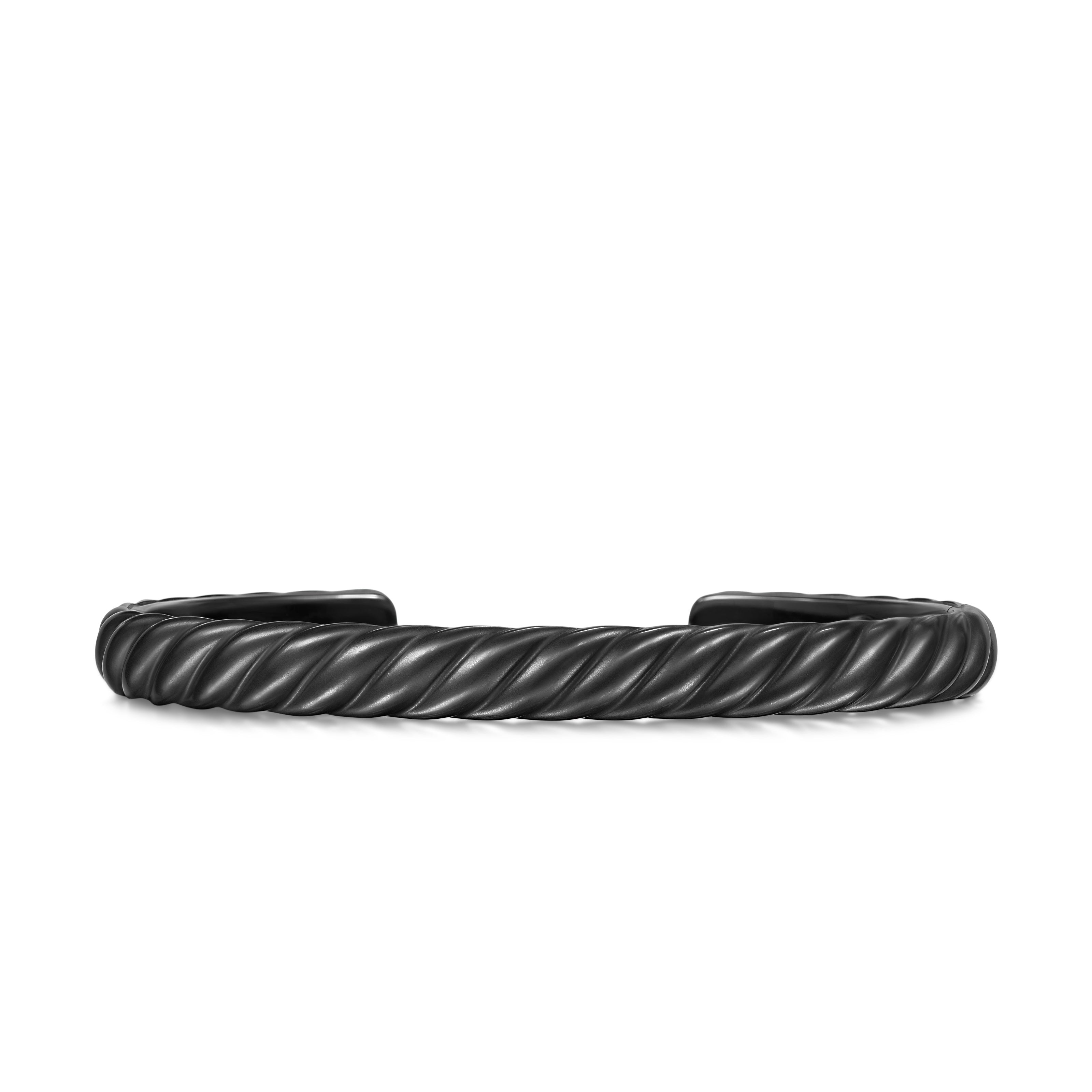 David Yurman Sculpted Cable Cuff Bracelet In Black Titanium, 7mm