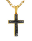 David Yurman Cross Amulet In 18k Yellow Gold With Forged Carbon, 24mm