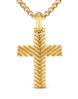 David Yurman Chevron Cross Pendant In 18k Yellow Gold, 36mm