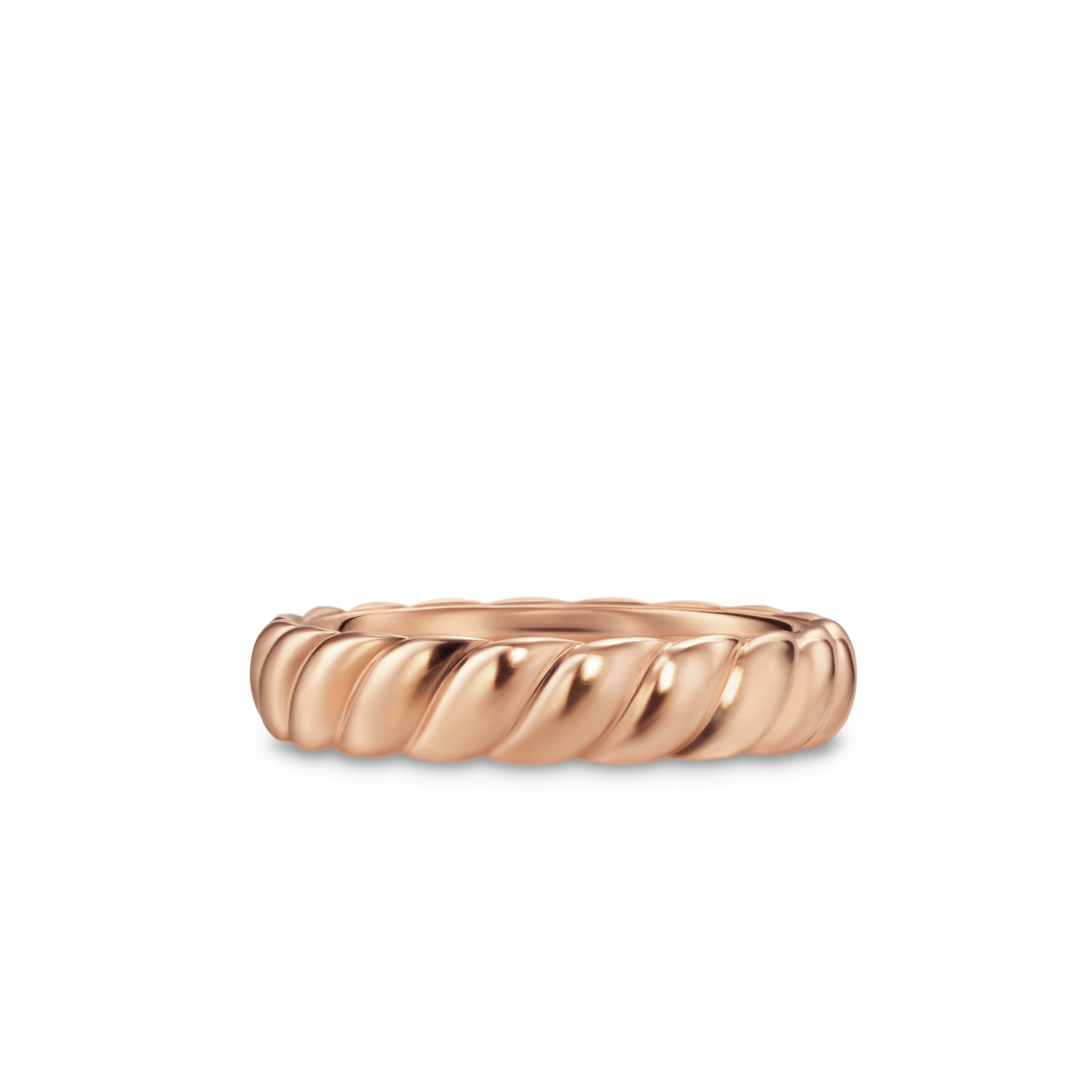 David Yurman Sculpted Cable Band Ring In 18k Rose Gold, 5mm